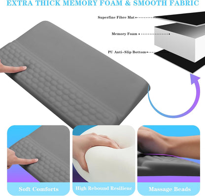 Computer Keyboard Stand with Wrist Rest, Ergonomic Tilted Keyboard Holder - Keyboard Riser with Wrist Pad - Keyboard Tray Support for Office Home - Black