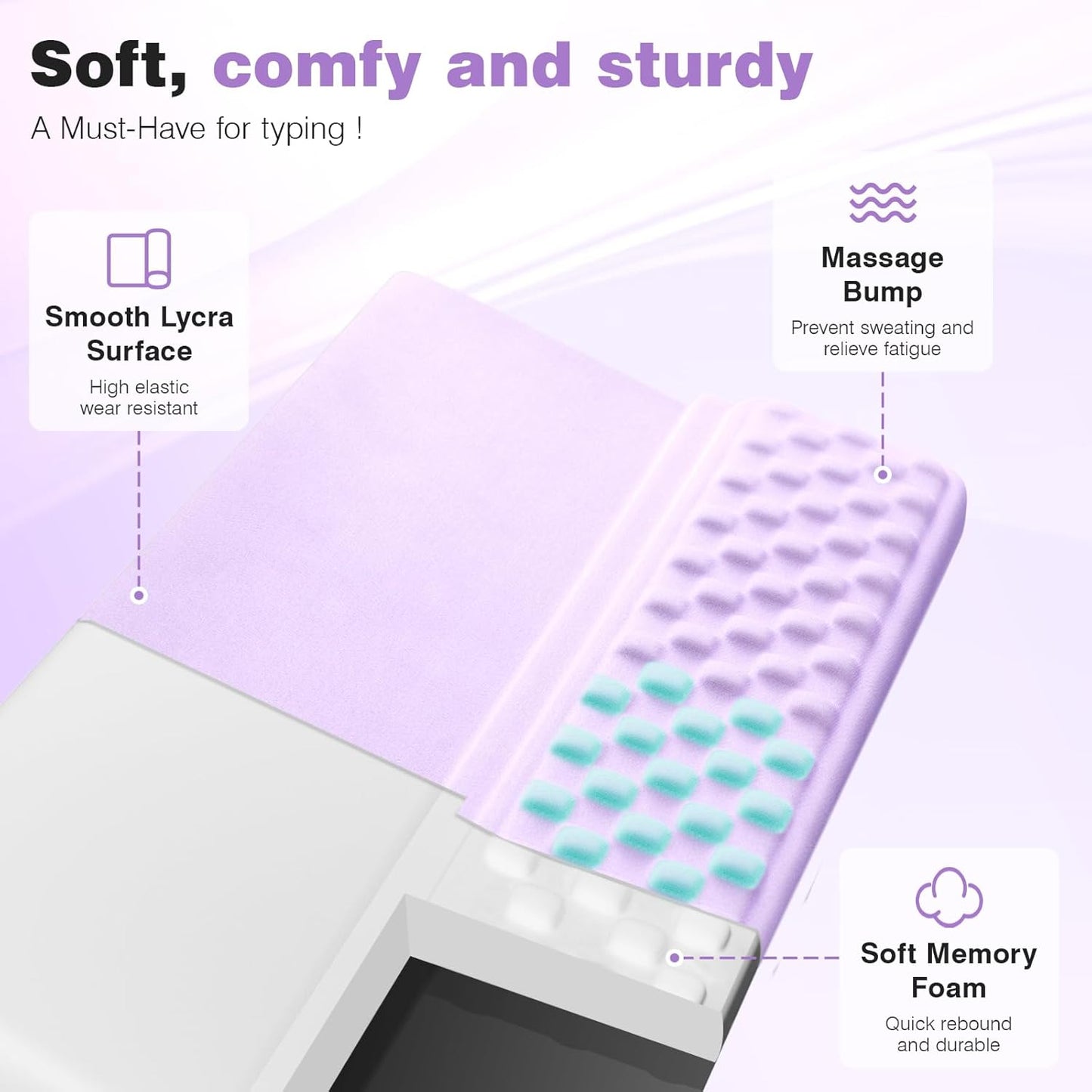 Ospelelf Keyboard Wrist Rest, Comfortable Ergonomic Keyboard Stand Riser Holder for Office Home