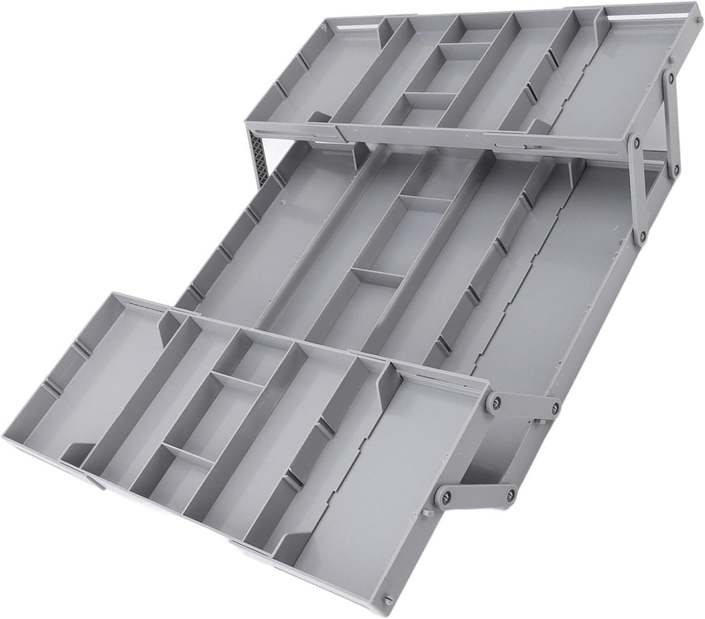 Pomya Multi Tier Drawer Organizer, Foldable Expandable Desk Storage Organizer Tray Bins with Compartments Storage Trays, Adjustable Double Row Organizer Trays for Make Up, Jewelry (2