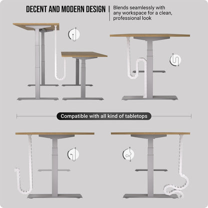 Ultimate Setup Under Desk Cable Management Vertebrae - Perfect for Sit Stand Desk - Wire Management - Adjustable Length - Flexible Cable Spine - Black, 133 cm