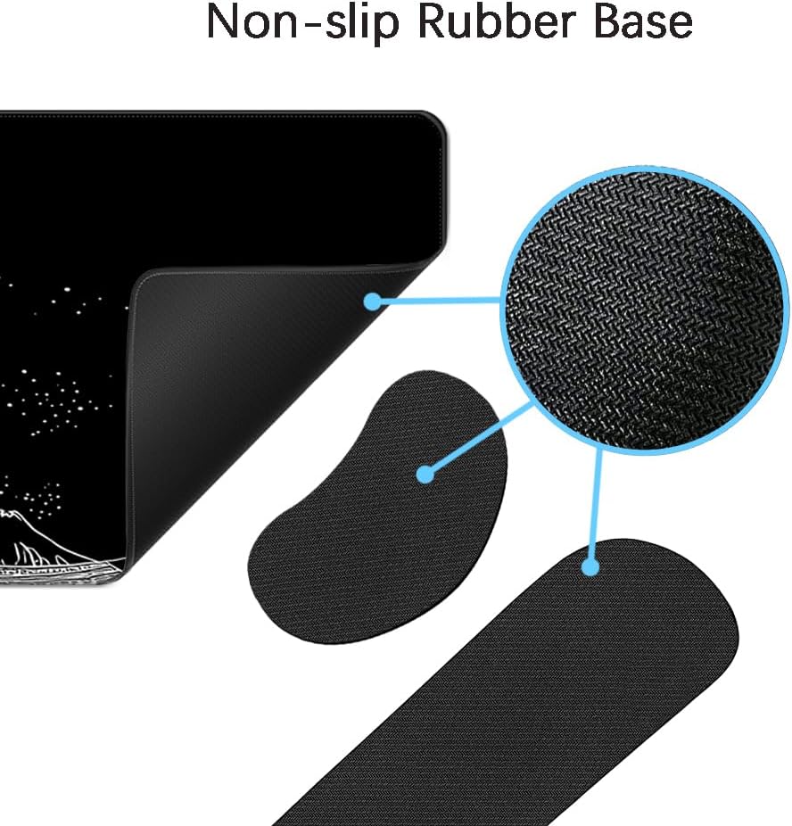 MIBITRI Keyboard Mouse Pad Set, Extended Gaming Mouse Pad+Ergonomics Keyboard Wrist Rest Support, Memory Foam, Easy Typing Pain Relief, 4Pcs XXL Ultra Thick Desk Mat, Enchanted Bookshelf