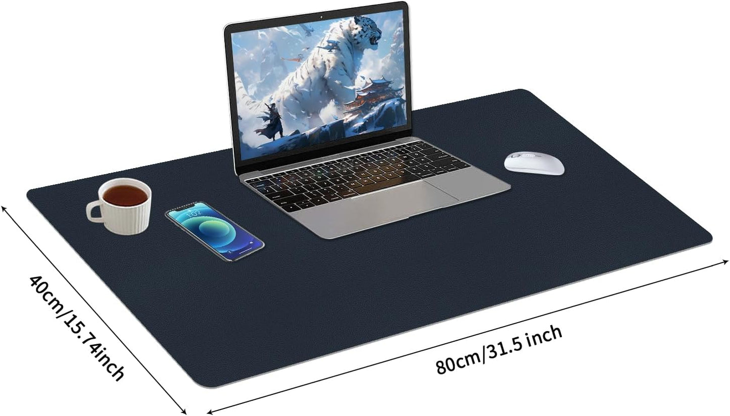 Bloss Leather Desk Pad and Keyboard Wrist Rest, Large Mouse Pad + Keyboard Pad+Mouse Wrist Support, Non-Slip Desk Mat Protector for Office, Home(31.5×15.7 Inches,Beige)