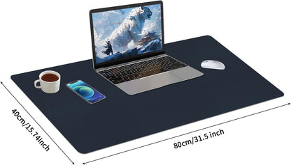 Bloss Leather Desk Pad and Keyboard Wrist Rest, Large Mouse Pad + Keyboard Pad+Mouse Wrist Support, Non-Slip Desk Mat Protector for Office, Home(31.5×15.7 Inches,Beige)
