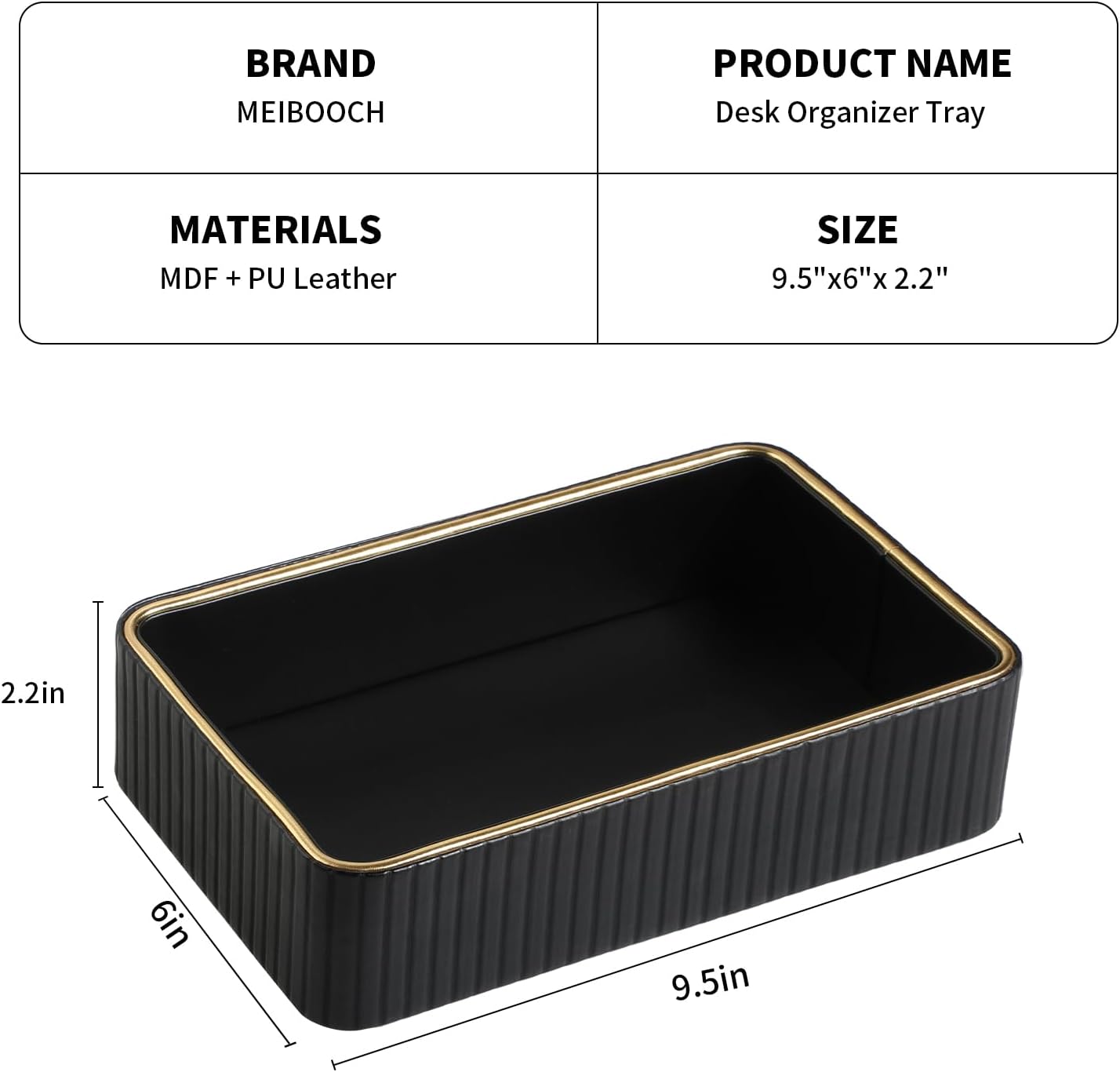 Desk Organizer Tray, PU Leather Nightstand Organizer Perfume Valet Tray for Men Women, Decorative Vanity Trays Trinket Dish Key Bowl for Entryway Table (2pcs, Ivory, Large+Small)