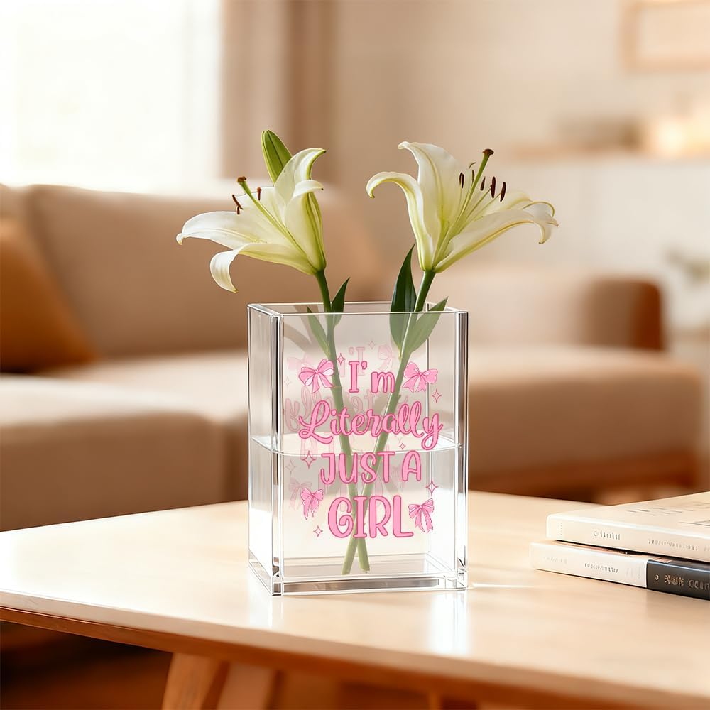 Just Breathe Acrylic Cosmetic Organizer Pen Holder, Anxiety Relaxing Acrylic Desk Holder Cup for Pen Pencil, Dandelion Desk Organizer, Mental Health Office Gifts for Coworker Leader Friend