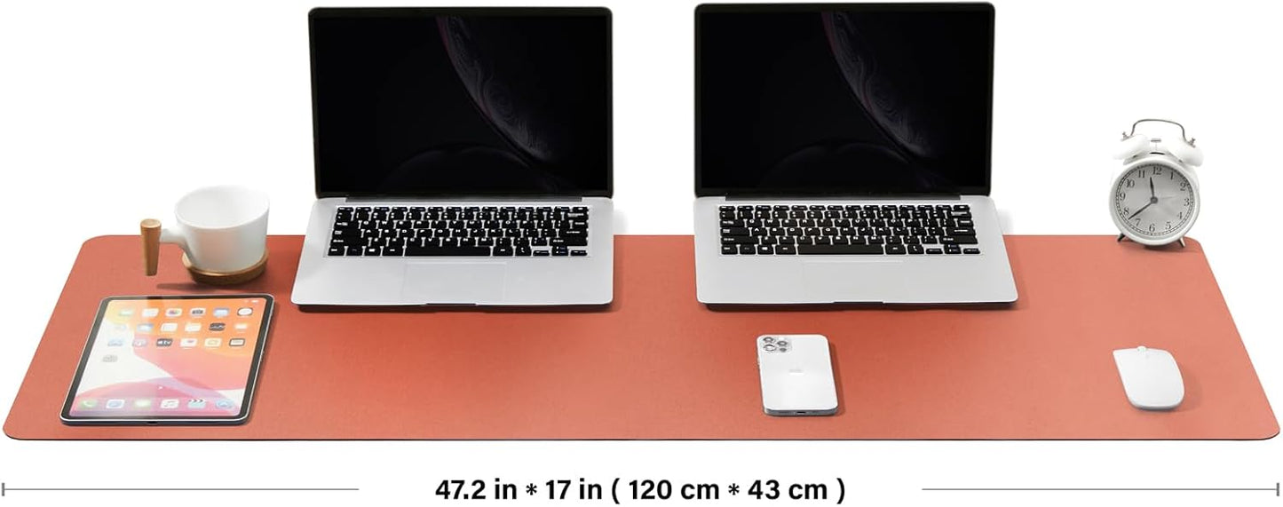 Cork Desk Mat - Dual-Sided Desk Pad for Office and Home - Desk Organization and Accessories - Ideal for Large Mouse Pad and Desk Mats on Top of Desks(Dark Green,90cmx 43cm)
