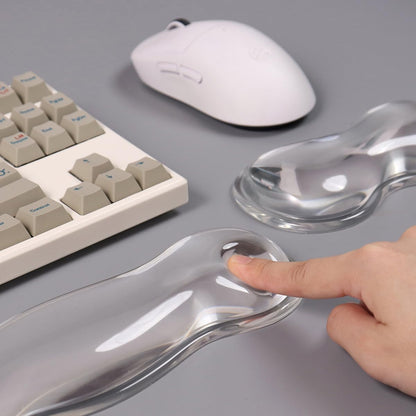 Clear Gel Wrist Rest for Keyboard and Mouse, Green Silicone Mouse Wrist Rest Set, Cute Ergonomic Wrist Rest for Keyboard 60%/75%(Green)