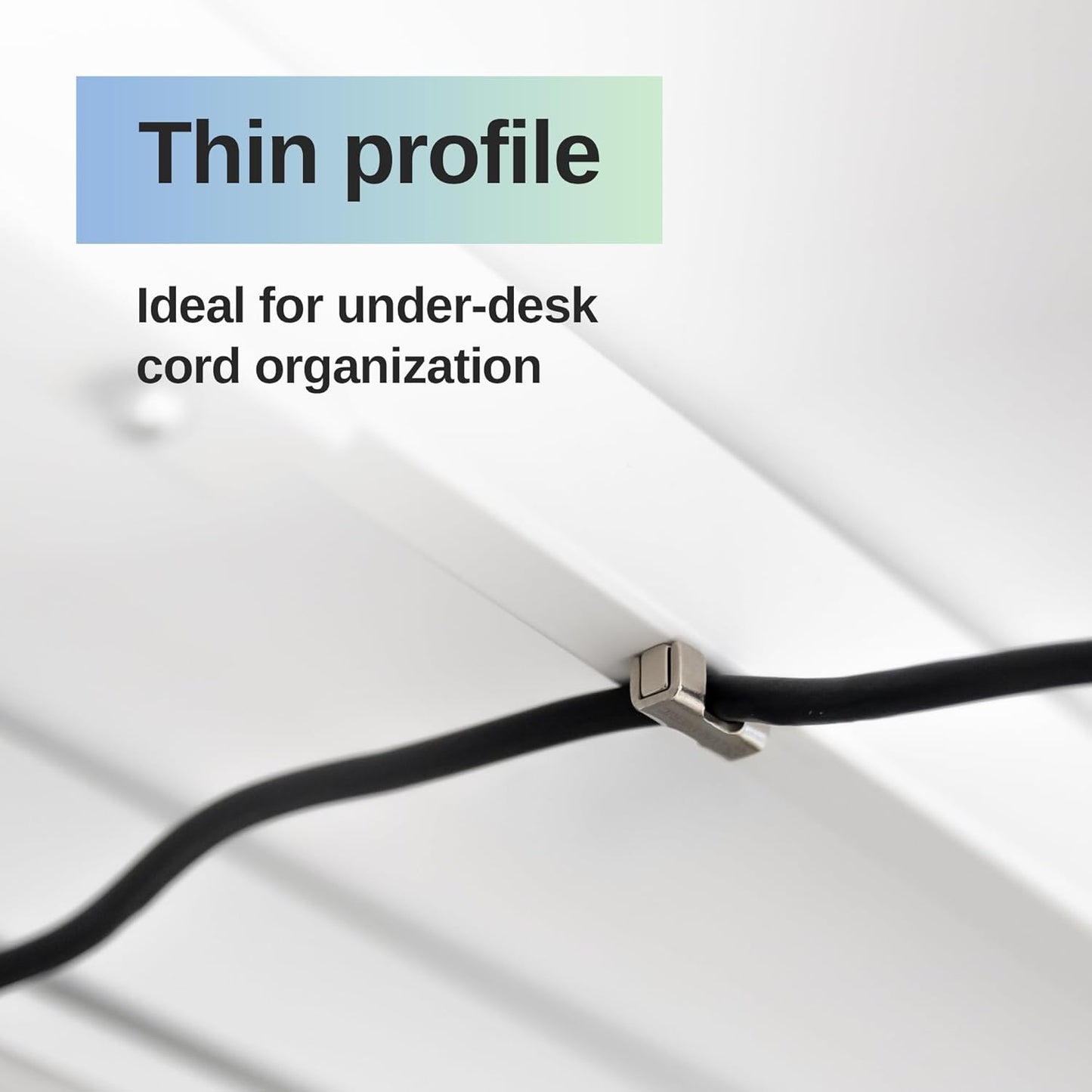 Magnetic Cord Holder, Heavy Duty Neodymium Magnets for Cord Management (10-Pack, Silver) No Adhesives or Cable Ties, Reusable Desk Cable Organizers