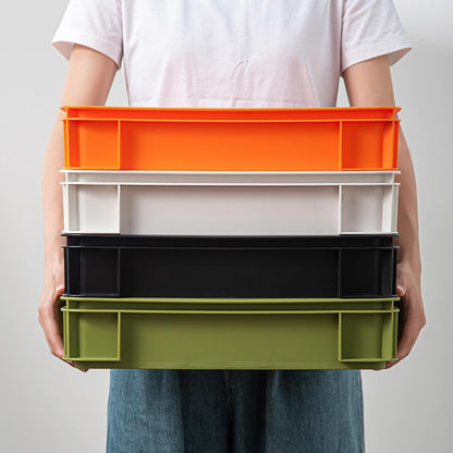 Stackable Organizer Boxes - Create Your Perfect Modular Desktop Storage System Office Desk Organizer Set15.8''*11''*3.26'' (Beige, 6Large)