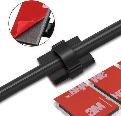 Cable Clips Adhesive Cord Organizer, Management 3M Cable Ties Wire Clips Organizer Cable Clamp Holders for Desk Car Tables PC Laptop TV Home Office Walls (0.75"x0.6", 30pcs, Black)