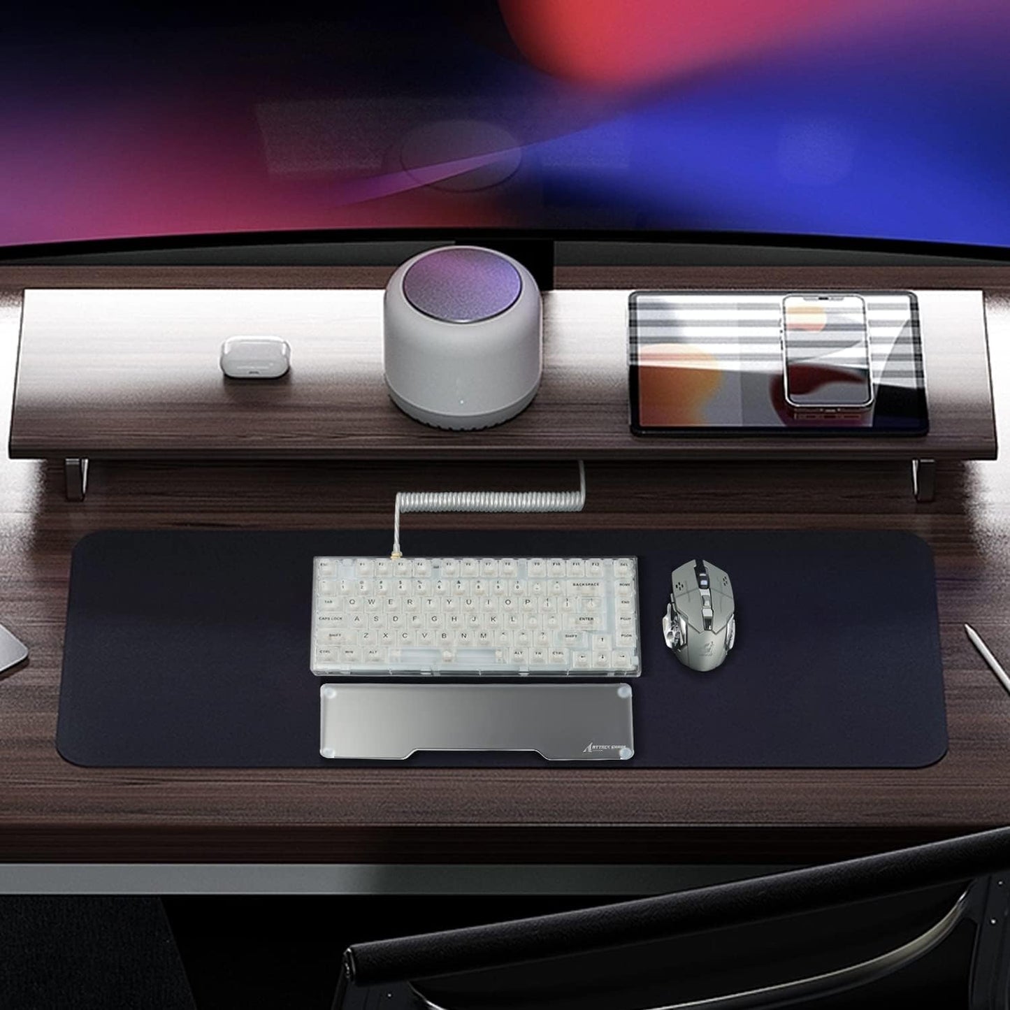 Acrylic Gaming Keyboard Wrist Rest Pad,Clear Wrist Rest for Computer Keyboard,Office,PC Gaming,Laptop,Mac,Comfortable,Lightweight,Ergonomic for Easy Typing Pain Relief-Length 12.2 inch