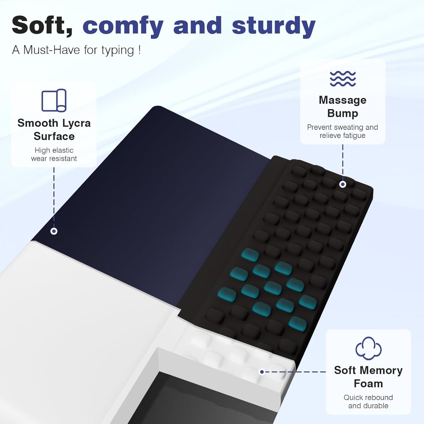 Ospelelf Keyboard Wrist Rest, Comfortable Ergonomic Keyboard Stand Riser Holder for Office Home