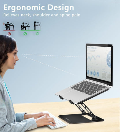 Aoviho Adjustable Laptop Stand for Desk,Portable Laptop Stand Holder and Riser,Foldable Aluminum Notebook Computer Stands for MacBook Air Pro HP Lenovo Dell Samsung Chromebook, 10-15.6 inch, Purple