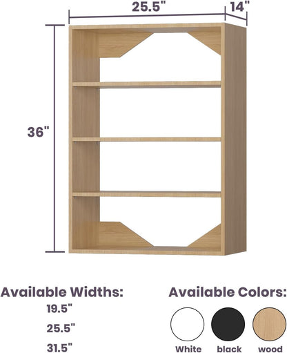 4-Drawer Stackable Storage Organizer Unit for Closet, Modular Wood Closet Storage Bins with Drawers, Closet She-lf Organizer Basket for Hanging Clothes, Wood, 25.5"W