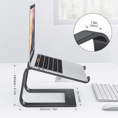 OMOTON Laptop Stand, Detachable Laptop Mount, Aluminum Laptop Holder Stand for Desk, Compatible with MacBook Air/Pro, Dell, HP All Laptops (11-16 inch), Silver
