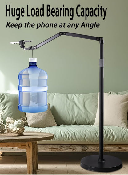 Heavy Duty Overhead Phone Stand for Desk Video Recording for iPhone Holder, with Extension Arm, 360° Swivel, for Filming, Meeting, Cooking, Painting and Crafting