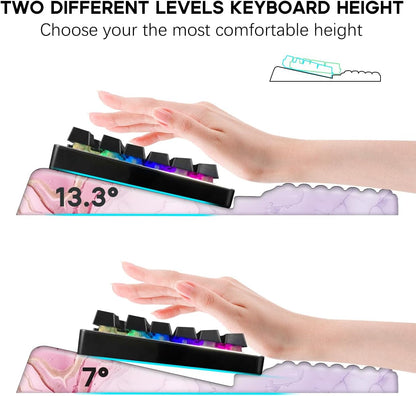 JIKIOU Keyboard Stand with Wrist Rest, Computer Keyboard Stand Pad with Non-Slip Base, Comfy Ergonomic Keyboard Riser Holder for Gaming Office Home 17.13x9.5 in Black