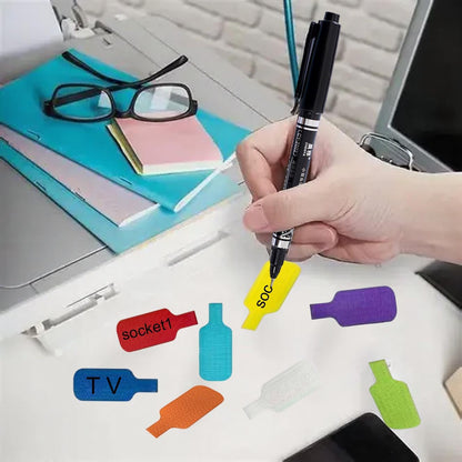 40PCS Cable Labels, Electrical Cable Marking Stickers, Multi-Color Handwritten Cable Labels, Suitable for Cable Management and Identification