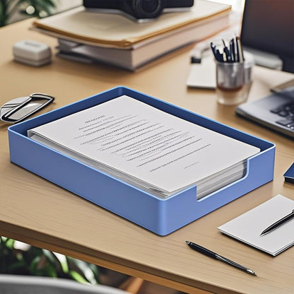 Letter-Size Tray, Desk Drawer Organizer, A4 Plastic Paper Tray, Plastic Paper Holder File Organizer for Office, School, Home Storage (Off-White)