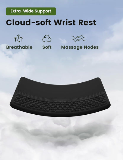 Vaydeer Wrist Rest with Keyboard Stand, Computer Wrist Support Pad, Ergonomic Keyboard Riser Holder Lifter Tray with Wrist Pad, Soft Memory Foam Desk Cushion, Palm Hand Typing for Office Home School