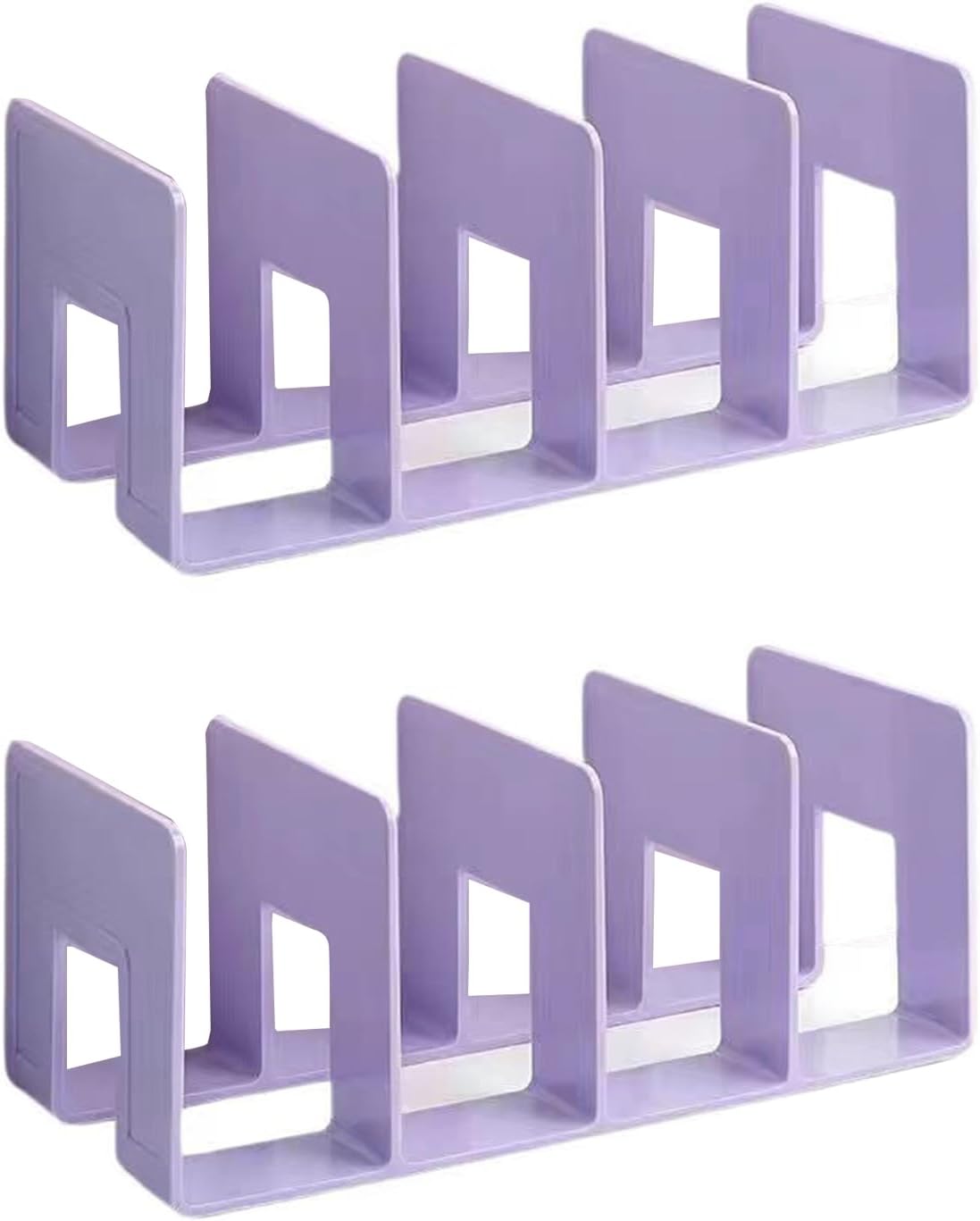 2PCS Acrylic File Organizer for Desk, Desktop Document/Mail Organizer, 4 Compartments Plastics Invisible Bookshelf Floating (12.5" x 5.7" x 5", Black)