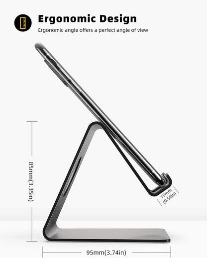 Lamicall Cell Phone Stand, Phone Dock: Cradle, Holder, Stand for Office Desk - Black