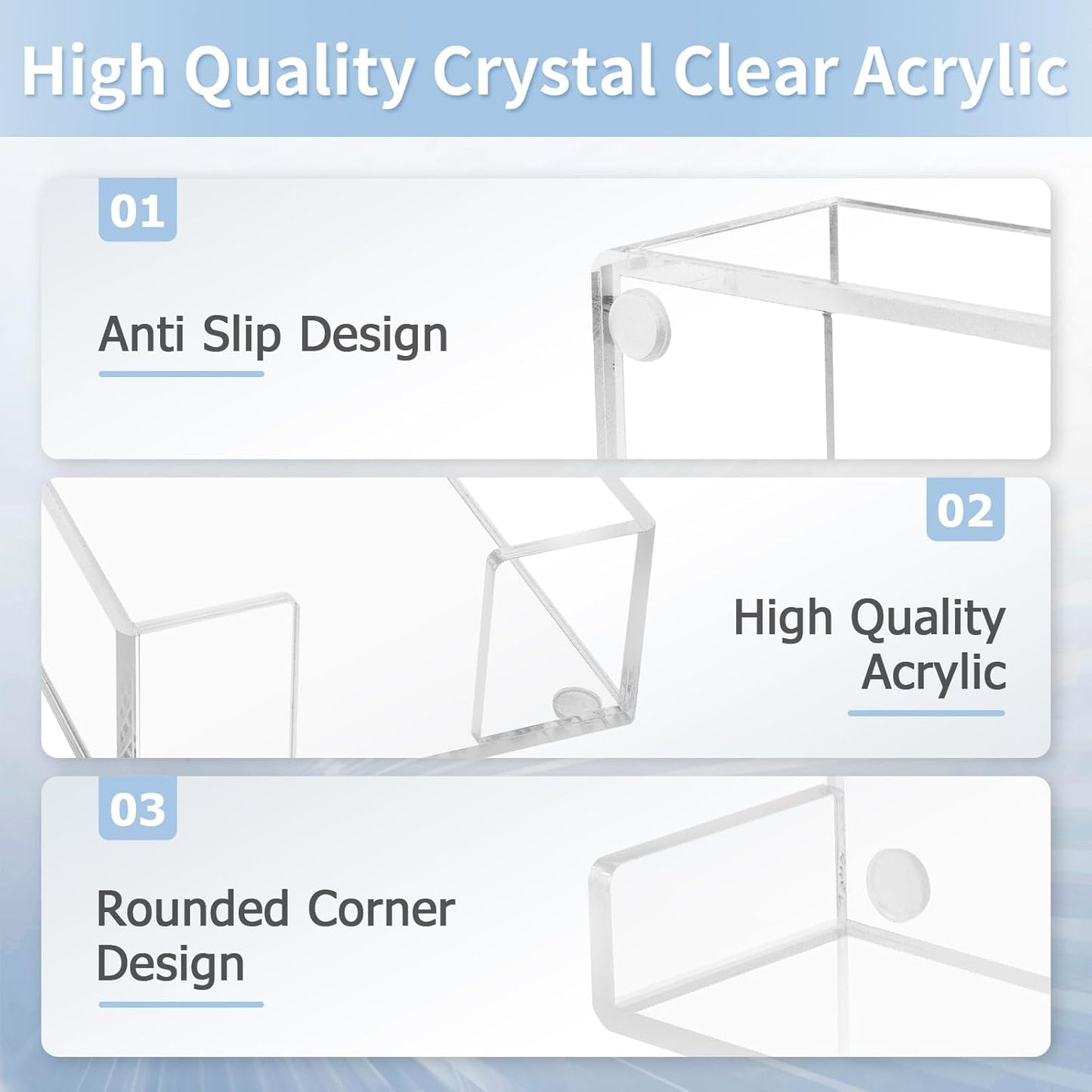 Acrylic Sticky Note Holder, 3 x 3 Crystal Clear Acrylic Notepad Holder Sticky Note Dispenser for Dorm Room and Office Desk Organizer