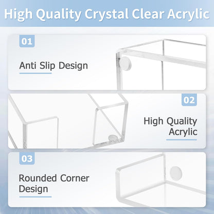 Acrylic Sticky Note Holder, 3 x 3 Crystal Clear Acrylic Notepad Holder Sticky Note Dispenser for Dorm Room and Office Desk Organizer