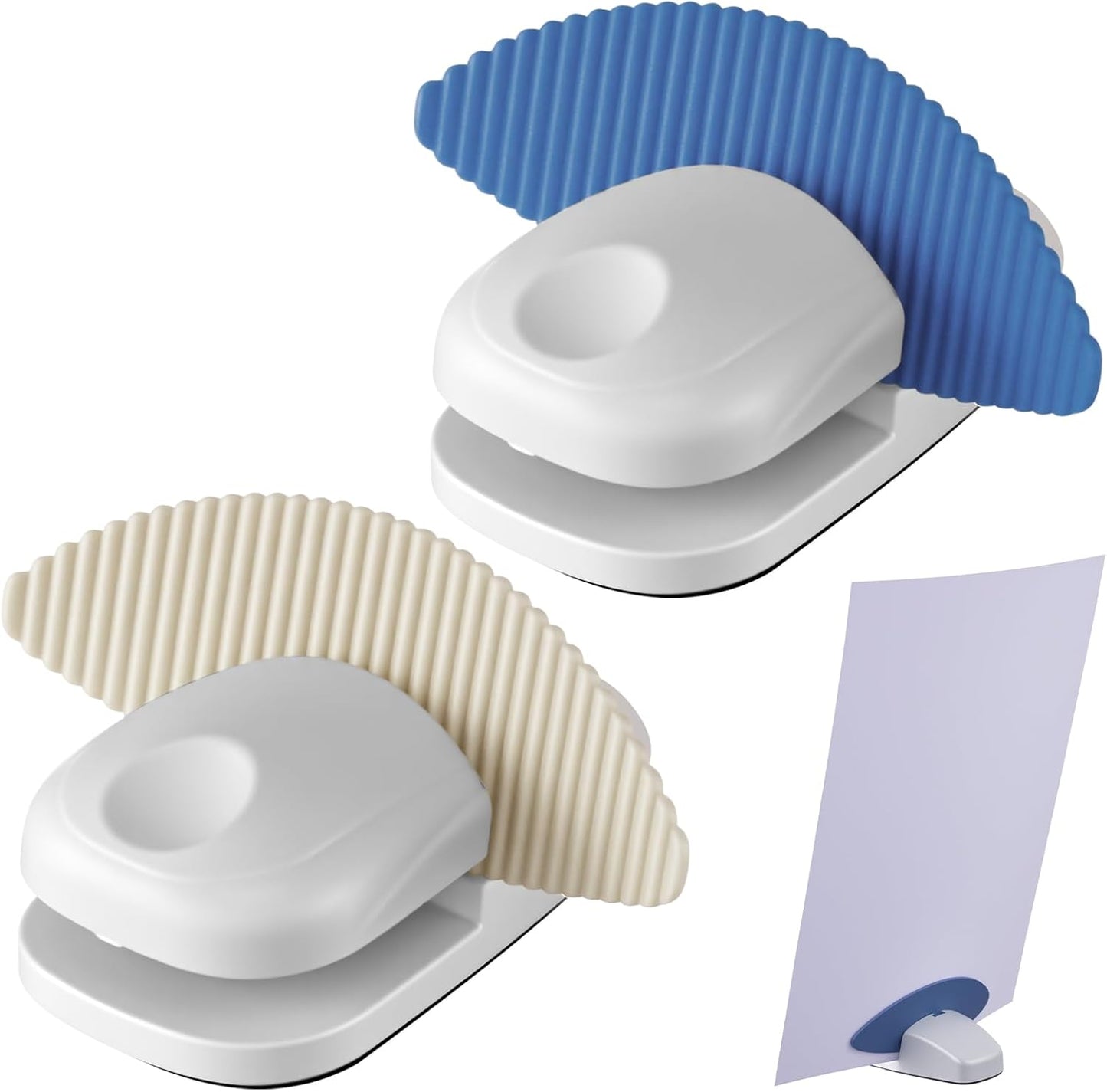 Faccito 3 Pcs Paper Holder Stand for Typing Non-Slip Mat Desktop Folder Document Holder with Anti-Slip Pads Portable Copy Stand Desktop Clamp for A4 Paper Office Reading (White,Blue,Red)