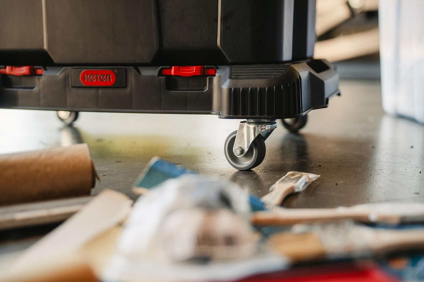 Keter Stack-n-Roll Two Drawer Tool Box for Small Parts and Power Tool Accessories, Fits Keter Modular Tool Storage System