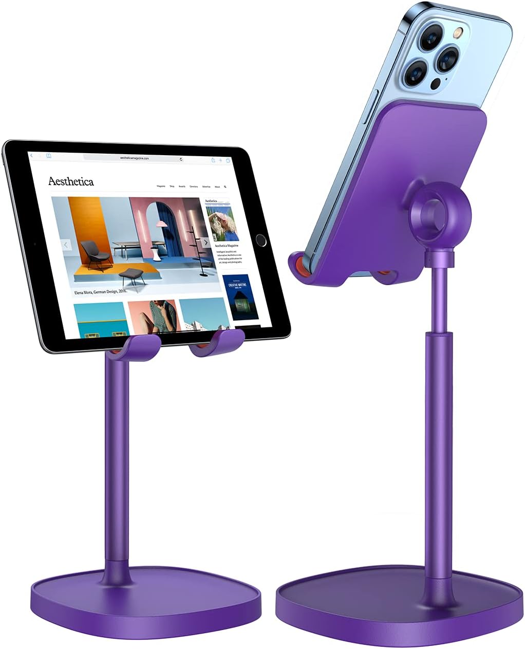 LISEN Cell Phone Stand Phone Holder for Desk Office Decor, Office Desk Accessories Women PC Gaming Essentials iPhone Stand Gadgets Men Gifts for Mom Fit OtterBox Case Switch iPad Air Tablet 4-10 in