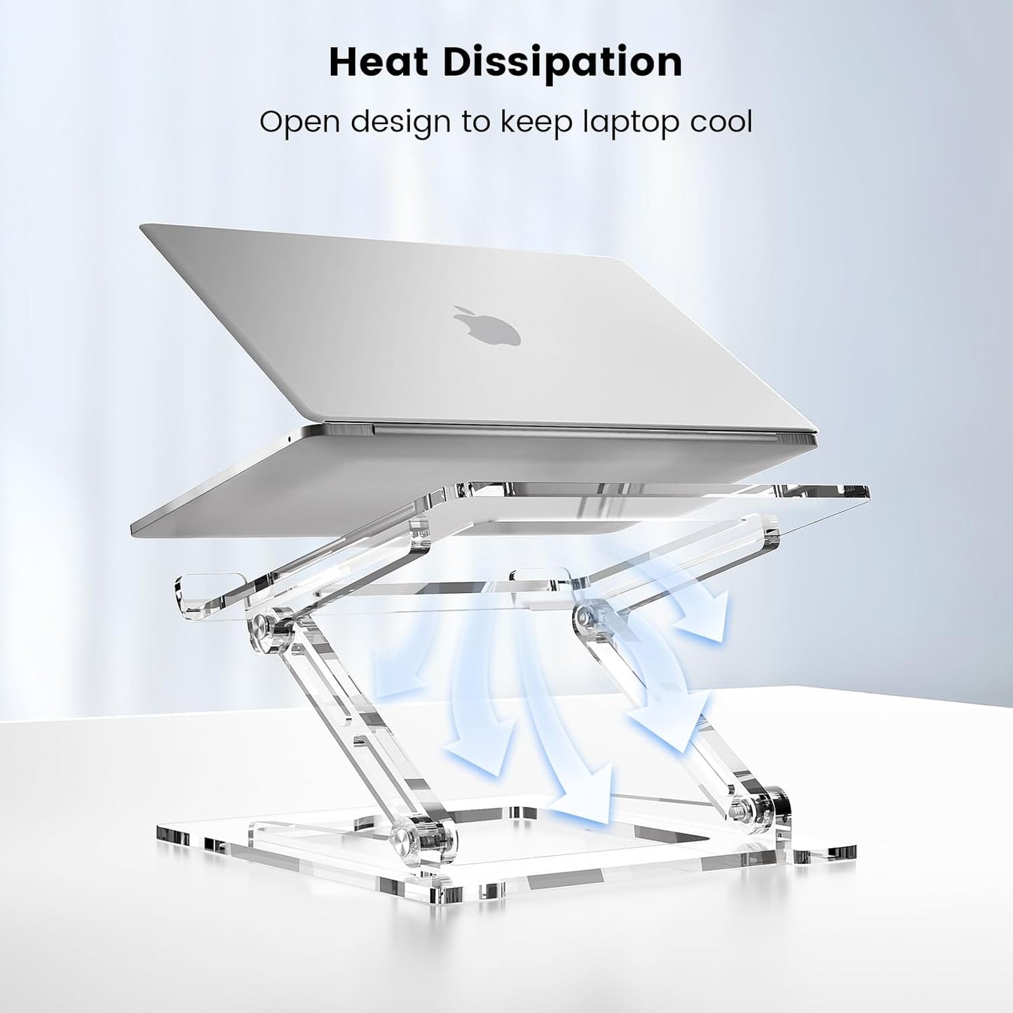Laptop Stand for Desk - Adjustable Laptop Holder, Portable Laptop Riser with Multi-Angle Height Adjustable Computer Stand for MacBook Air/Pro and More Notebooks 10-17.3" - Grey