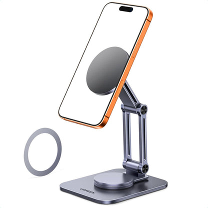 UGREEN 360° Rotation Magnetic iPhone Stand for MagSafe, Cell Phone Stand for Desk Ergonomic Design Adjustable Compatible with iPhone 17 Air 16 Pro 15 Pro Max 14 Plus 13 12 and MagSafe Case