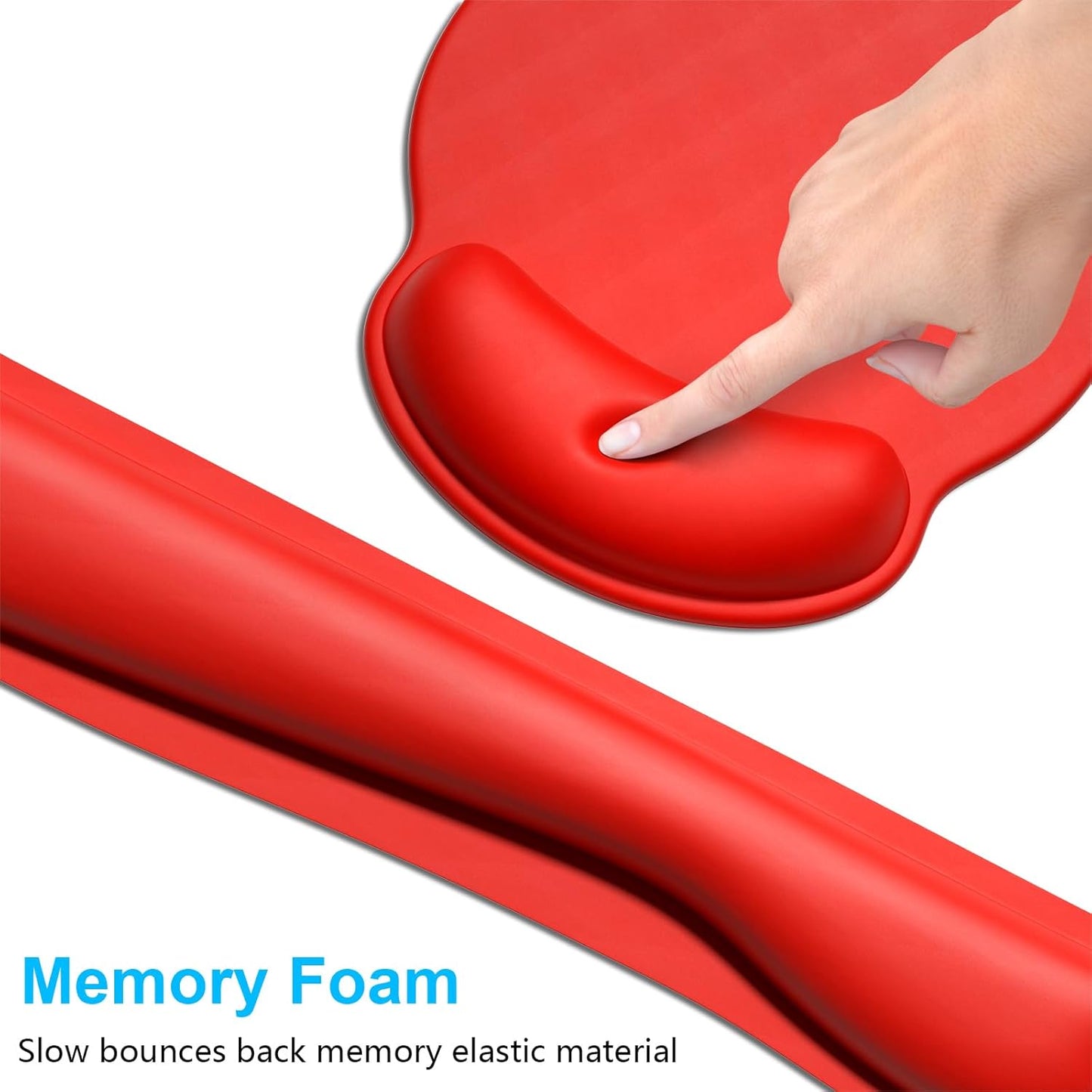 Dapesuom Keyboard Wrist Rest and Mouse Pad with Wrist Support, Cute Memory Foam Cushion for Keyboard and Mouse Set, Ergonomic Desktop Pad Rests with Non Slip Base for Easy Typing & Pain Relief, Pink