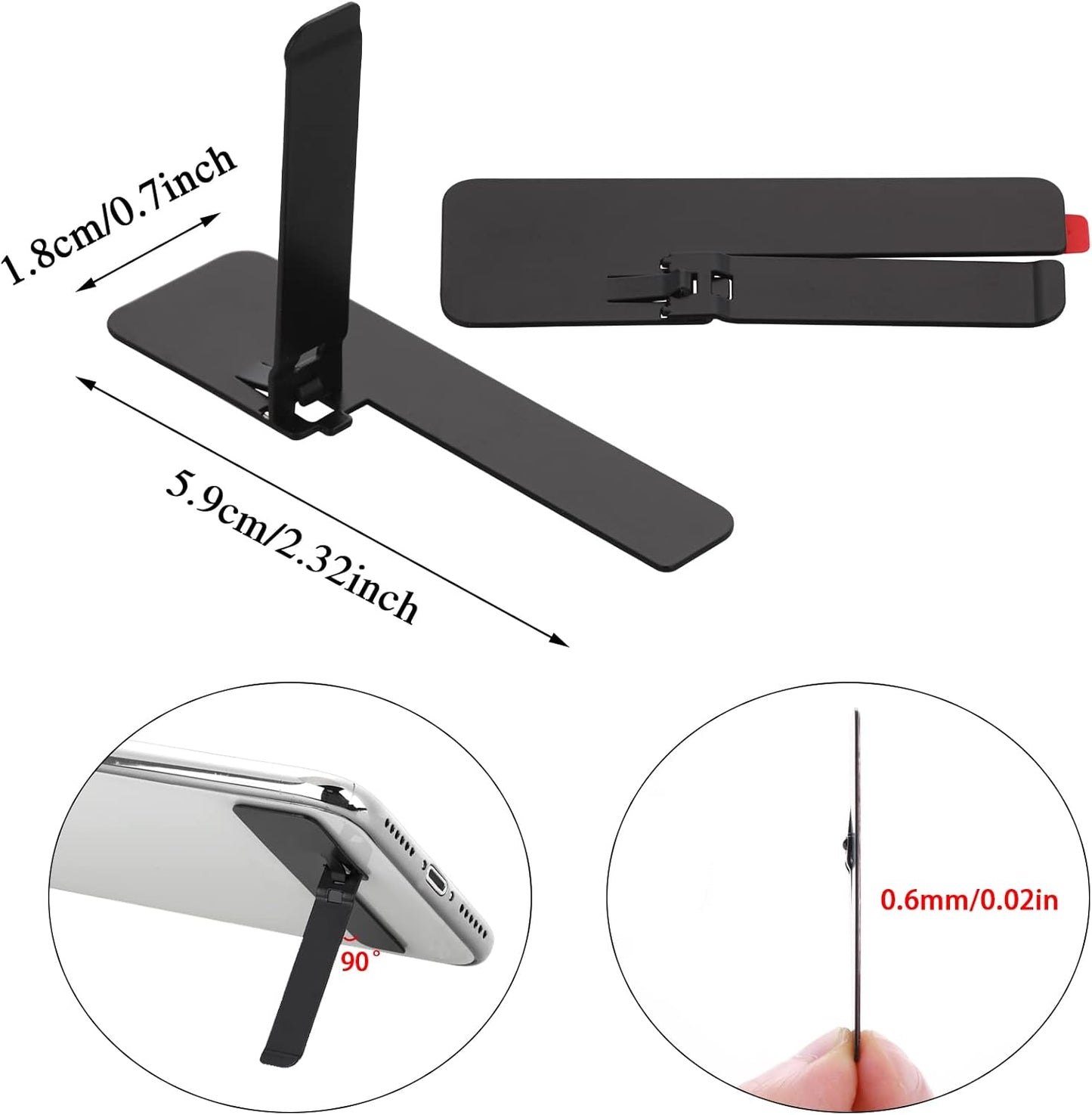 TIESOME 2 Pcs Ultra-Thin Invisible Kickstand, Adjustable Vertical and Horizontal Placement Stand, Metal Case Compatible With Any Cellphone