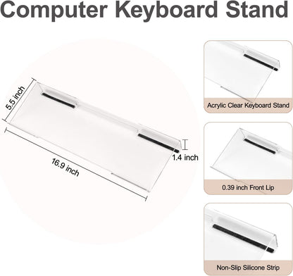 MOSISO Computer Keyboard Stand&Wrist Rest Support for Keyboard and Mouse, Large Rectangular Ergonomic Wrist Rest Mouse Pad Set, Pain Relief Easy Typing Non-Slip Cushion Pad for Home/Office, Apricot
