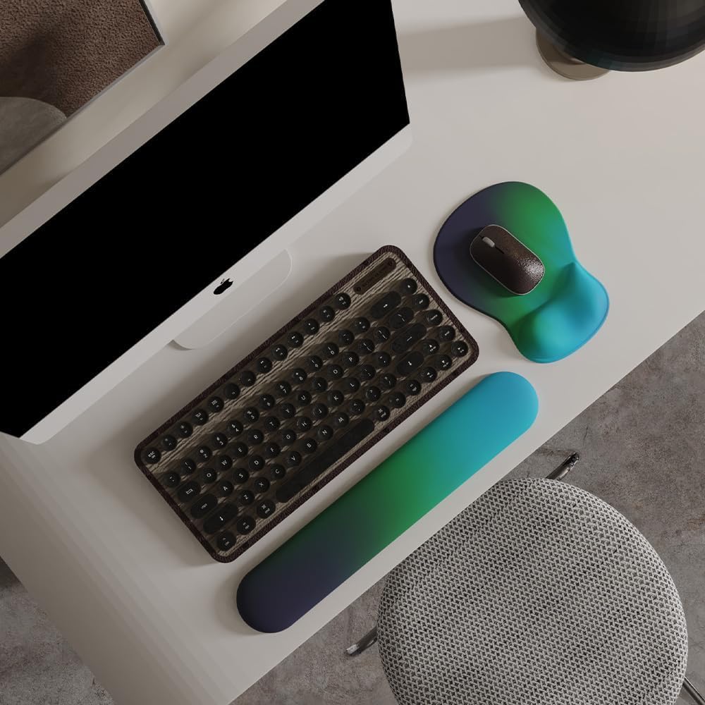 ErgoComfort Gel Wrist Rest Mouse Pad-Ergonomic Office Mousepad with Wrist Support-Non-Slip, Design Desk Accessories Mat for Home&Game Decor (09MochaSand Set)