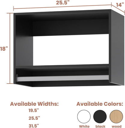 4-Drawer Stackable Storage Organizer Unit for Closet, Modular Wood Closet Storage Bins with Drawers, Closet She-lf Organizer Basket for Hanging Clothes, Wood, 25.5"W