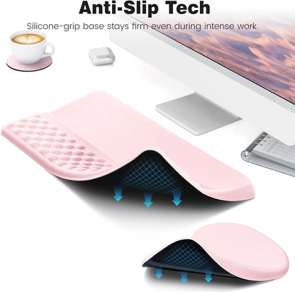 Ospelelf Ergonomic Mouse Pad and Keyboard Stand Wrist Rest Set, Memory Foam Comfort, Pain Relief for Typing, Office Desk Accessories, Moonlit Blossoms
