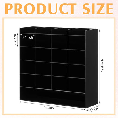 MotiMind Acrylic Pen Organizer Storage for 250 Markers Vertical Marker Organizer Acrylic Pen Display Holder for Office Desk Desktop Stationery Pencil Storage, Clear, 13 x 4 x 12.4 Inch