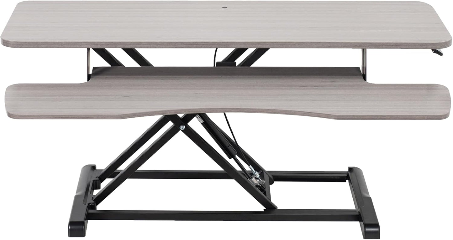 VIVO 26 inch Desk Converter, K Series, Height Adjustable Sit to Stand Riser, Dual Monitor and Laptop Workstation with Keyboard Tray, Black, DESK-V026KB