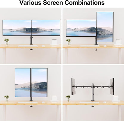 MOUNT PRO Single Monitor Stands Fits 13-32 inch/17.6 lbs Screen, Free-Standing Computer Monitor Mount for Desk, Display Standing with Adjustable Height/Tilt/Swivel/Rotation, VESA 75x75 100x100