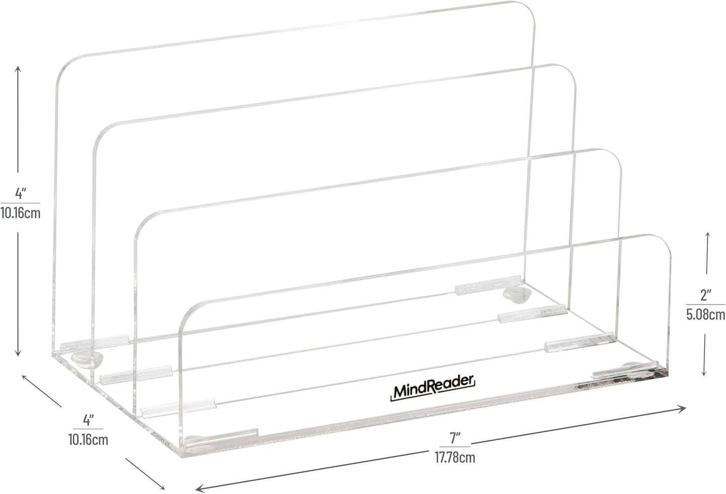 Mind Reader Paper Tray, Desktop Organizer, File Storage, Modern, Office, Acrylic, Clear