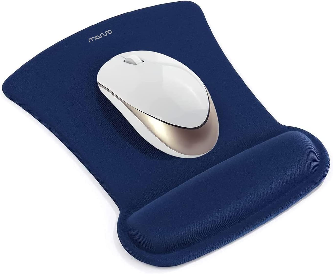 MOSISO Wrist Rest Support for Mouse Pad & Keyboard Set, Ergonomic Mousepad Non-Slip Base Home/Office Pain Relief & Easy Typing Cushion with Neoprene Cloth & Raised Memory Foam, Apricot