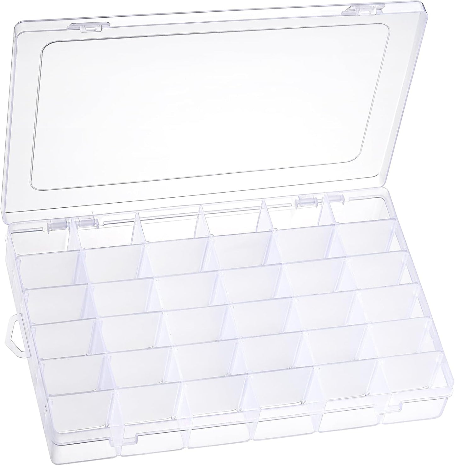 2 Pack 36 Grids Clear Plastic Organizer Box with Adjustable Dividers, Small Craft Organizers and Storage, Compartment Container for Bead, Nail, Jewelry, Art, DIY Crafts, Fishing Tackle, Small Items