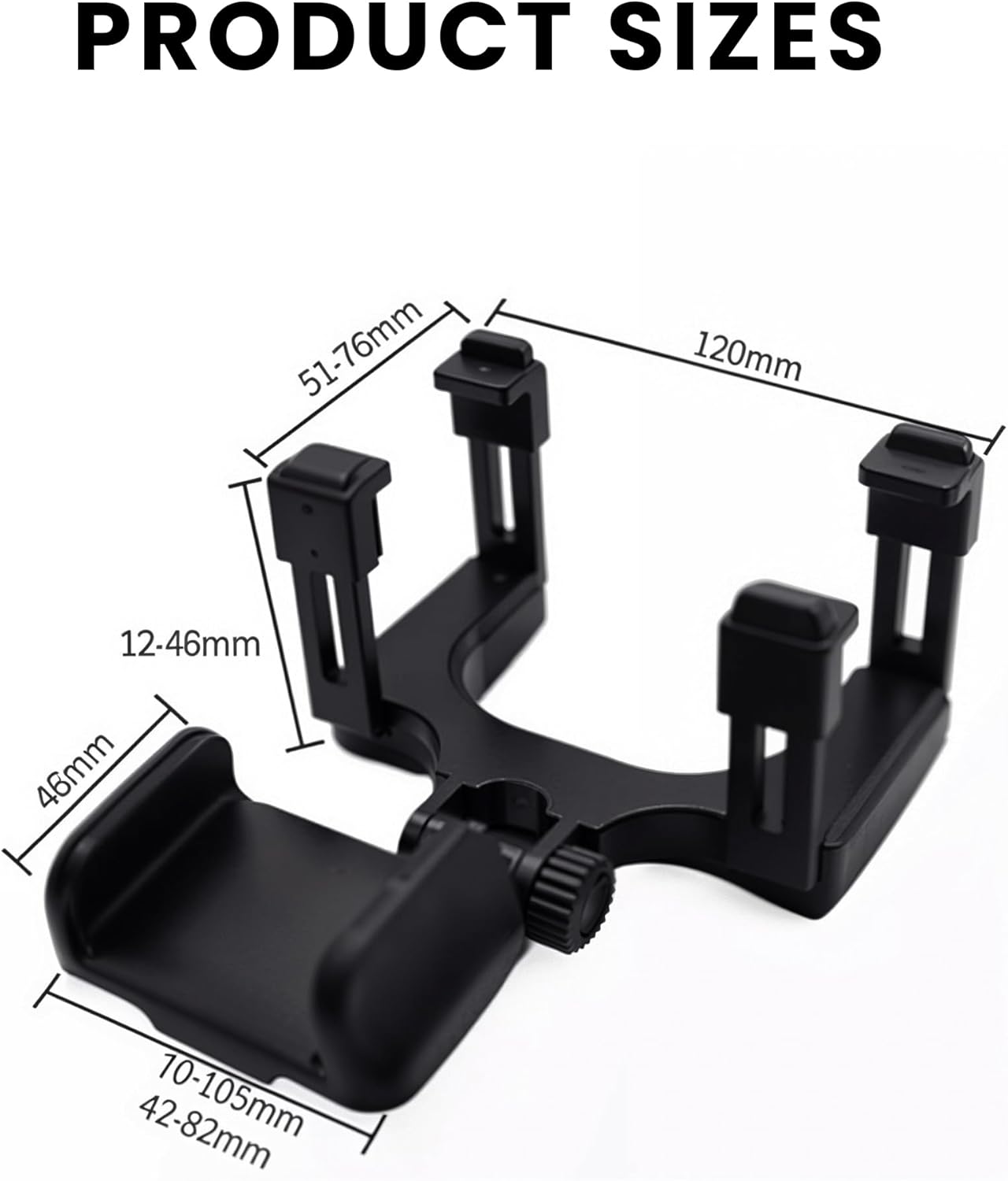 Foldable Phone Stand for Desk | Six Position Adjustable Folding Bracket for Cell Phone | Black Cellphone Holder for Desk & Smartphone Stand | Cellphone & Accessories for Men & Women