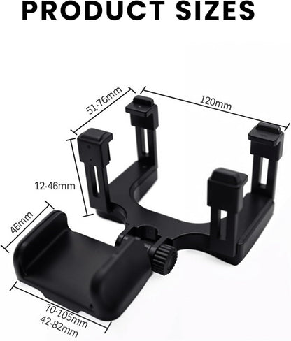 Foldable Phone Stand for Desk | Six Position Adjustable Folding Bracket for Cell Phone | Black Cellphone Holder for Desk & Smartphone Stand | Cellphone & Accessories for Men & Women