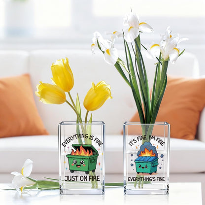 Everything is Figureoutable Acrylic Cosmetic Pencil Pen Holder Cup, Emotional Dumpster Fire Pencil Pen Holder Cup, Therapy Gifts, Mental Health Gifts for Women Colleague Boss Teacher
