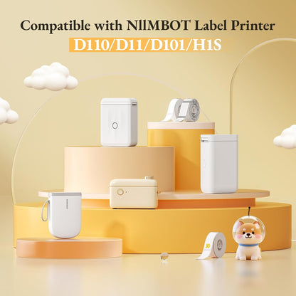 NIIMBOT D11 Label Tape D110 Label Maker Papers 3Rolls Cable Labels, Self-Adhesive Labeling Tape 0.47" X 4.29" (12 X 109mm) Cable Label Refills for Home Office Circuit Box, 195 Labels/3Rolls, White