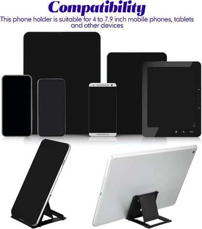 Macarrie 24 Pcs Cell Phone Stand, Universal Foldable Tablet Stand for Desk Compatible with 13 12 11 Pro XS Max x 8 6s Plus Smartphones(Black)